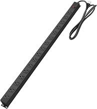 HHSOET Metal Wall Mount Power Strip, 16 Outlets, 3 FT SJT 3/C 14AWG Power Cord, 15A 125V 1875W, Black - Image 1