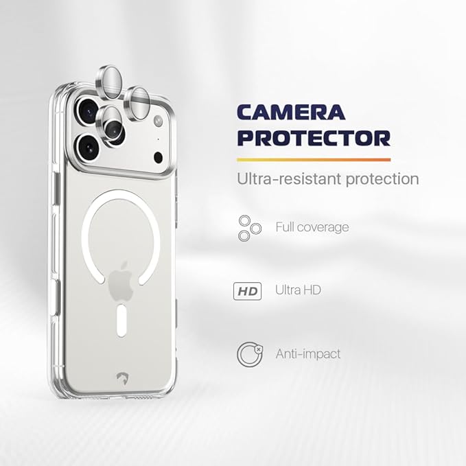 AMET Ultra 360 Protection Bundle for iPhone 17/ Plus/Pro/Pro Max. Compatible with MagSafe. Bundle includes: Anti-Yellowing Clear Case, Screen Protector and Camera Protection (iPhone 17)