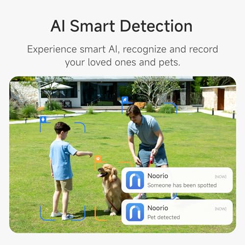 Noorio B211 Security Camera Indoor Outdoor Wireless 2K+ Camera for Home Security, Motion Activated Security Camera Spotlight Color Night Vision 16GB Local Storage Compatible with Alexa Magntic