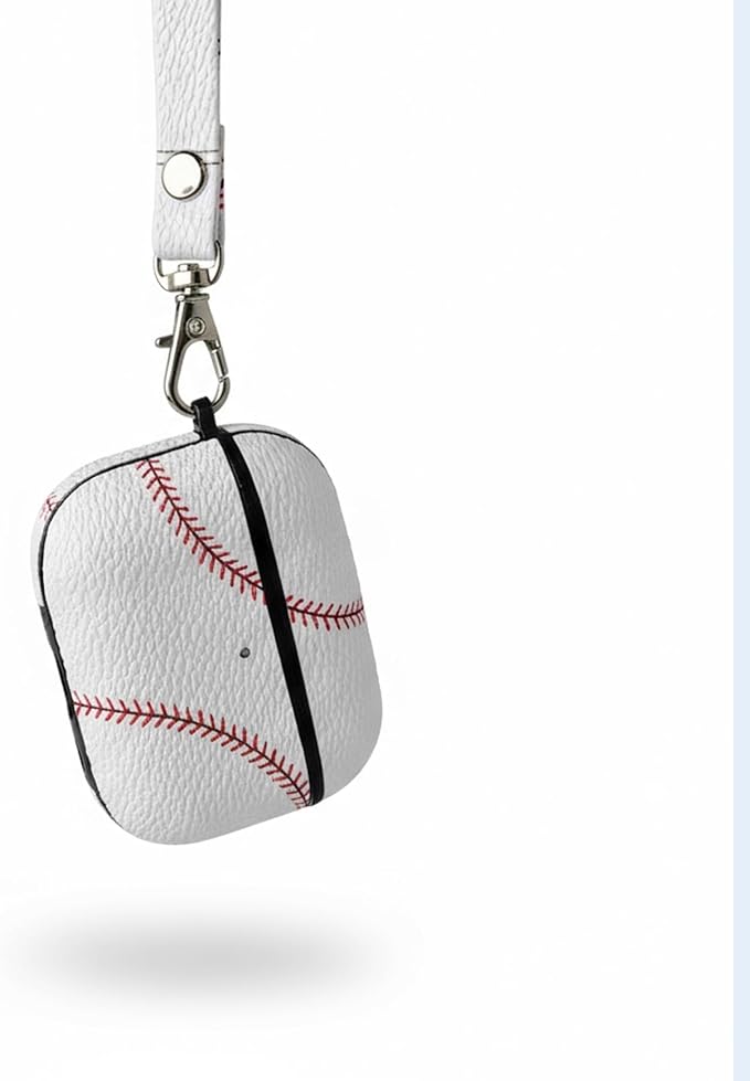 for Leather AirPods Pro 3 Case 2025| Cute Air Pods Pro 3 Case with Lock(Model A2700/A2931) | with Keychain | Airpods 3 Pro Cases for Man Women(Baseball-05)