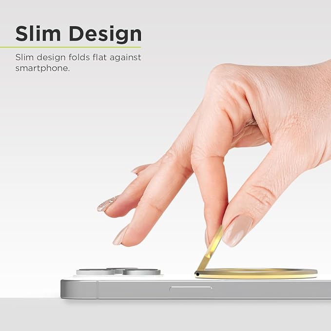 PureGear Magnetic Phone Grip Ring Stand, Magnetic Phone Ring Holder for MagSafe iPhone Air, 17, 17Pro, 17ProMax, 16, 16Plus, 16ProMax, 15, 14, 13, 12 Adjustable Kickstand(Gold with Silver Glitter)
