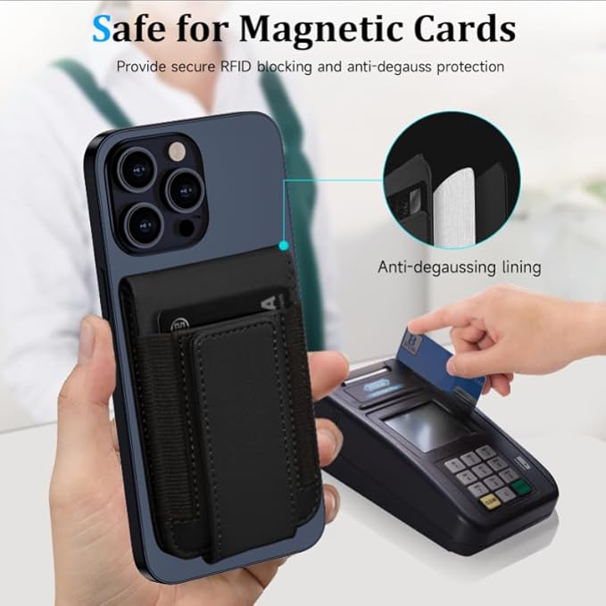 for MagSafe Wallet, Magnetic Phone Wallet with Adjustable Stand & Money Clip, Detachable Magnetic Wallet for iPhone 16/15/14/13/12 Pro Max Plus, 10+ Cards Holder