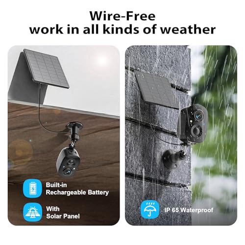 Security Cameras Wireless Outdoor 2K Solar Powered WiFi Cameras for Home Security,AI Detection,Siren Alarm,Spotlight Color Night Vision,2-Way Audio,SD/Cloud Storage