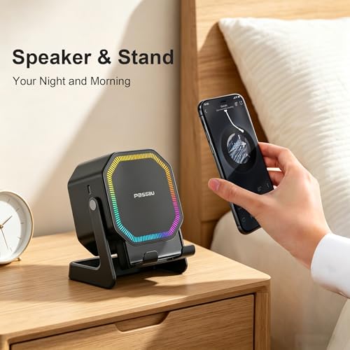 Passau Wireless Induction Bluetooth Speaker with Phone Stand RGB Light