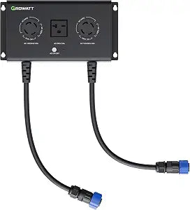 GROWATT Helios 3600 Portable Power Station Double Voltage Hub, 240V Split-Phase Connector, 7200W AC Output with 1 NEMA 6-20 and 2 NEMA L14-30