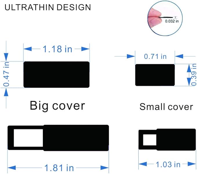 Huaxi Camcover-Webcam Cover, Laptop Camera Cover Slide Ultra Thin for Computer, MacBook Pro, MacBook Air, iPad, iMac, iPhone, Protect Webcam Privacy, Black