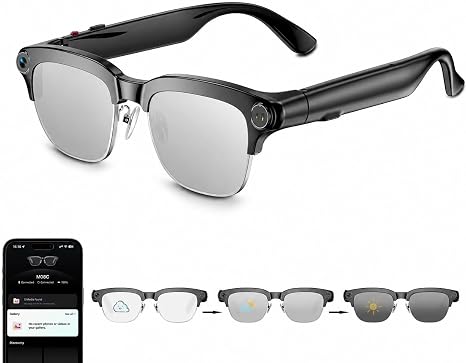 AI Smart Glasses with camera, 8MP HD Camera Glasses,Bluetooth Music & Calls