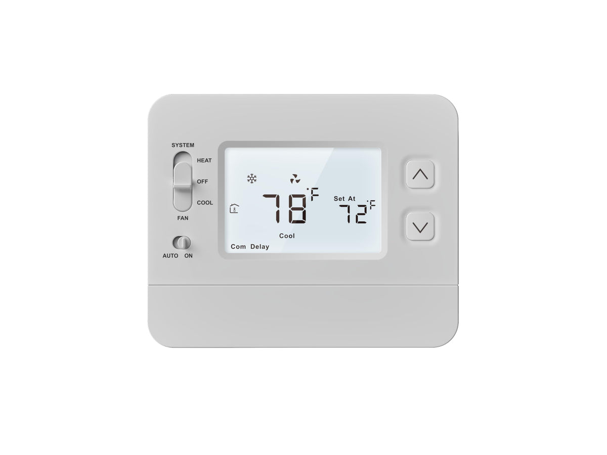 Non-Programmable Thermostat for Home, Battery Powered Wireless, No Wi-Fi No App Required, 1 Heat 1 Cool & Heat Pump, 24V Compatible, ±1°F Precision, Backlit LCD, Easy DIY Install