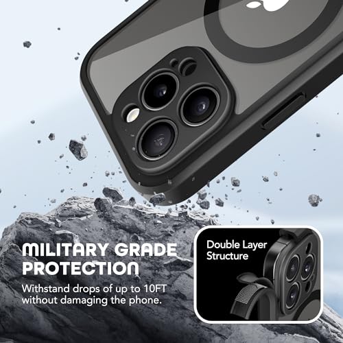 TIESZEN for iPhone 15 Pro Case, Compatible with MagSafe, Black - Image 7