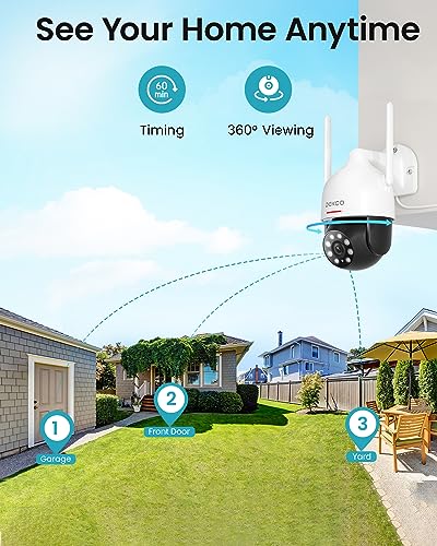 DEKCO 2K Outdoor WiFi Security Camera, Plug-in Pan-Tilt Dome, 2-Cam-Kit - Image 6