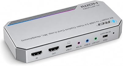 OREI 4K Capture Card for Streaming USB 3.0 Loop-Out Audio Mixing UVCUAC HDR