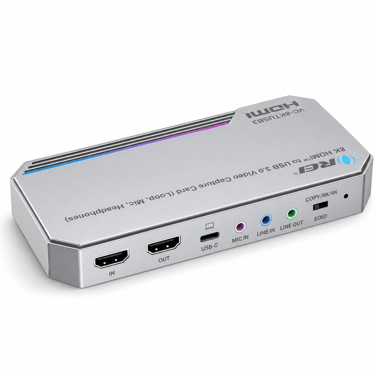 OREI 4K Capture Card for Streaming USB 3.0 Loop-Out Audio Mixing UVCUAC HDR