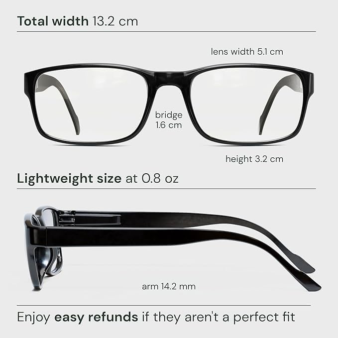 Gaoye 0.5 Professional Reading Glasses for All Day - Computer Readers with Blue Light Protection - Value Pack
