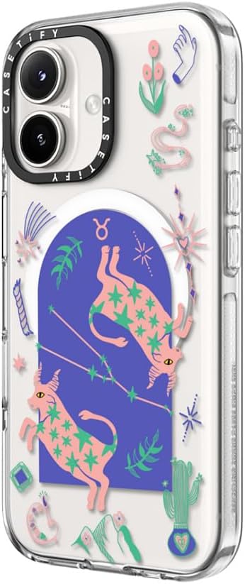 CASETiFY Clear iPhone 16 Case [Not Yellowing / 6.6 ft. 3X Military Grade Drop Protection/Compatible with Magsafe] - Taurus - Clear