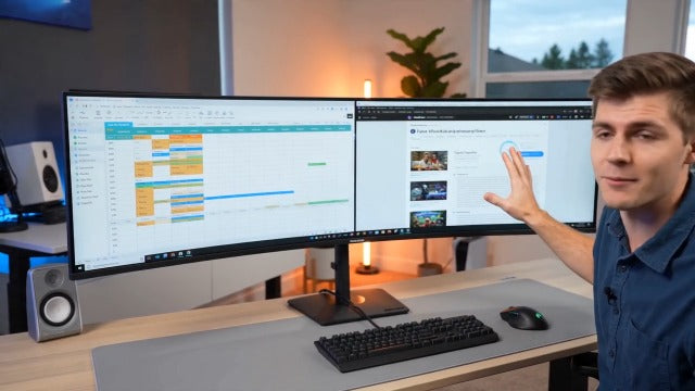 Deco Gear 49 Inch Curved Monitor, 5K2K Ultrawide WDQHD Screen 5120×1440, R1500, HDR400, 120Hz, 32:9 VA Panel, USB-C 65W PD, Adaptive Sync, PBP/PIP, KVM Switch, Built-in Speakers & Ergonomic Stand