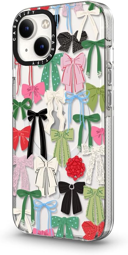 CASETiFY Clear iPhone 13 Case [Not Yellowing / 6.6 ft. 3X Military Grade Drop Protection/Compatible with Magsafe] - Put A Bow On It - Clear