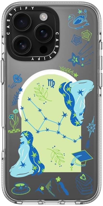 CASETiFY Clear iPhone 16 Pro Max Case [Not Yellowing / 6.6 ft. 3X Military Grade Drop Protection/Compatible with Magsafe] - Virgo - Clear