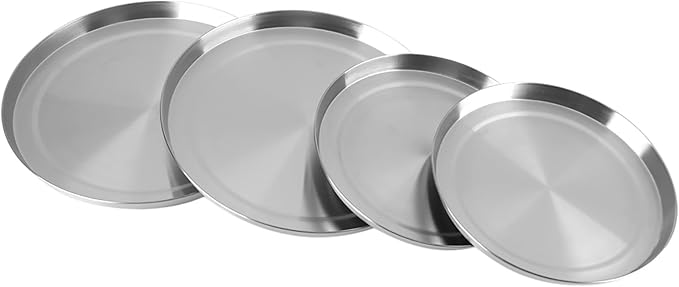 Zerodis 4Pcs Kitchen Stove Top Cover, Stainless Steel Stove Top Burner Covers Cooker Silver Colored Kitchen Utensils Suitable for Standard Sized Electric Stove Burners