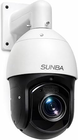 SUNBA High Speed 5MP PoE+ Auto Tracking PTZ IP Camera Outdoor, 72X Zoom Security Dome, Two-Way Audio & Built-in TF Card Slot, Deep AI, Long Range Infrared Night Vision up to 1500ft (P636 V2)