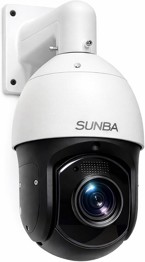 SUNBA High Speed 5MP PoE+ Auto Tracking PTZ IP Camera Outdoor, 72X Zoom Security Dome, Two-Way Audio & Built-in TF Card Slot, Deep AI, Long Range Infrared Night Vision up to 1500ft (P636 V2)