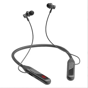 Neckband Headphones Bluetooth 5.3,Wireless Stereo Earbuds with Mic,Noise Cancelling Earpieces 30H Battery Life,IPX Waterproof LED Power Display with TF Card Slot in Ear Headsets for Running Sports