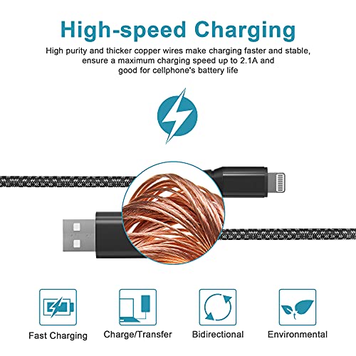 Long iPhone Charger Cord 20FT (6M) [Apple MFi Certified] Extra Long iPhone Cable Fast Apple Charger Cable Nylon Braided USB Lightning Cable 2.4A for iPhone 14 13 12 Pro Mini 11 Pro X