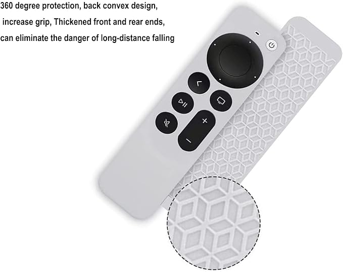 Apple TV 4K Case - Siri Remote 3rd Gen, Anti-Slip, Shockproof & Drop Proof Silicone Cover with Lanyard (Green)