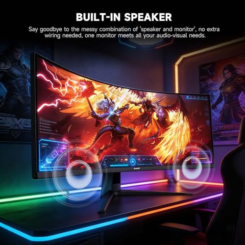Gawfolk 45 inch Ultra-Wide Curved Gaming 240Hz PC Monitor, DQHD Screen