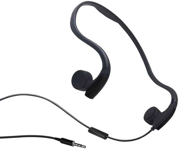 Bone Conduction Headphones, Open-Ear Wired Bone Conduction Outdoor Headphones, Noise Reduction with Mic, for Running, Sports, Fitness,Black