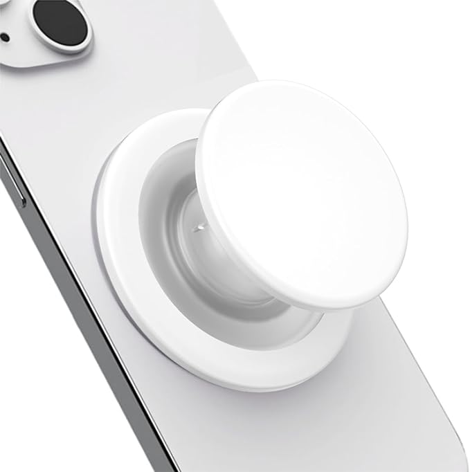 for Magsafe Phone Grip, Magnetic Phone Grip Holder, Magnetic Collapsible Expandible Mobile Phone Grips Stand Holder for iPhone 17 16 15 14 13 12 Series, Transparent White