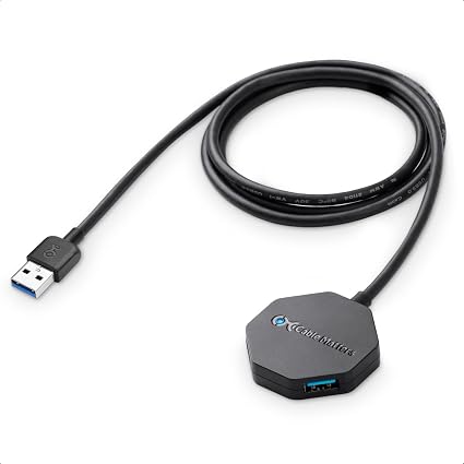Cable Matters Ultra Mini 4-Port USB 3.0 Hub, 4ft Cable