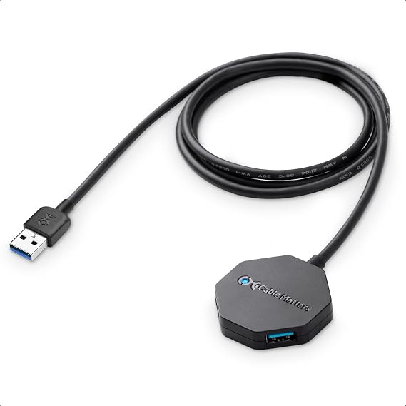 Cable Matters Ultra Mini 4-Port USB 3.0 Hub, 4ft Cable