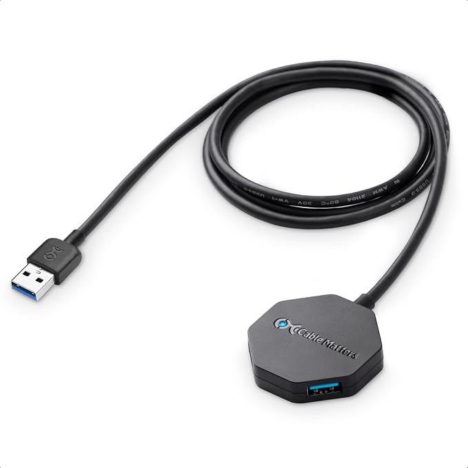 Cable Matters Ultra Mini 4-Port USB 3.0 Hub, 4ft Cable