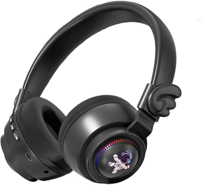 Bluetooth Headphones Wireless For Kids ,Volume Limited 85/89dB,Bluetooth 5.3,Over On Ear Foldable Noise Protection Headset,Wired Inline AUX Cord Mic for Boy Travel School Phone Pad Tablet PC (black)