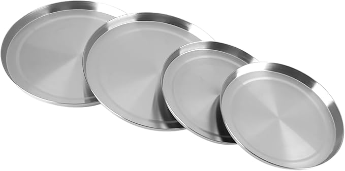 Zerodis 4Pcs Kitchen Stove Top Cover, Stainless Steel Stove Top Burner Covers Cooker Silver Colored Kitchen Utensils Suitable for Standard Sized Electric Stove Burners