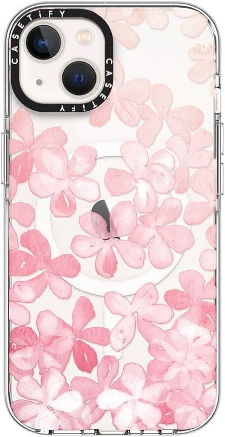 CASETiFY Clear iPhone 13 Case [Not Yellowing / 6.6 ft. 3X Military Grade Drop Protection/Compatible with Magsafe] - Spring Blossoms - Clear