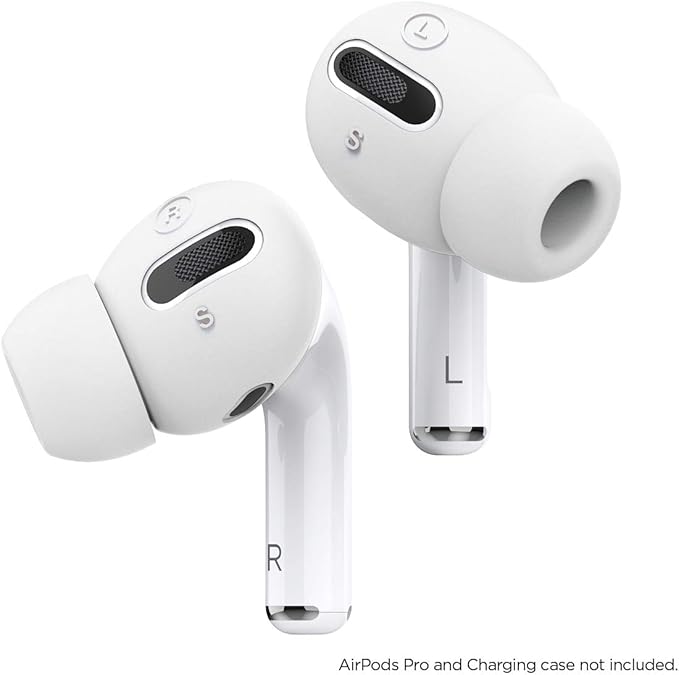 elago [6 Pairs AirPods Pro Ear Tips with Integrated Earbuds Cover Designed for Apple AirPods Pro, Fit in The Case, Anti-Slip, [3 Sizes: Large + Medium + Small] [US Patent Registered] (White)