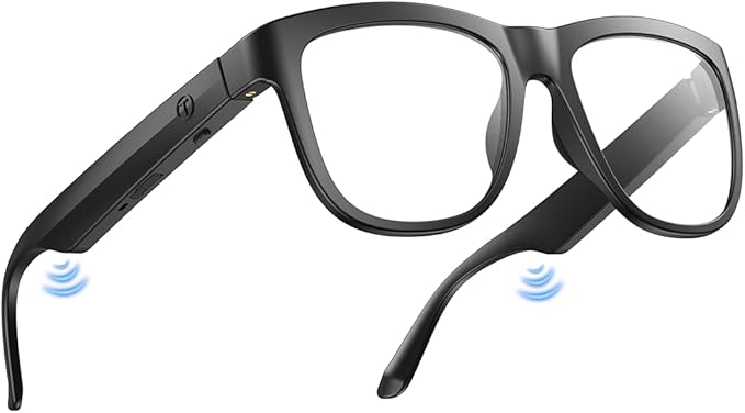 Bluetooth Smart Glasses,Blue Light Blocking Glasses for Men and Women ,Built-in Mic & Speakers,Smart Wireless Headphone Glasses for Office/Work Blue Light Filtering, Voice Control,Unisex