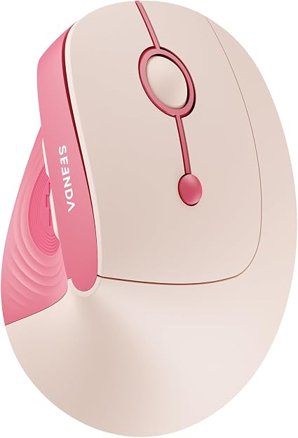 seenda Ergonomic Wireless Mouse, 52° Vertical Bluetooth Mouse, Hot Pink