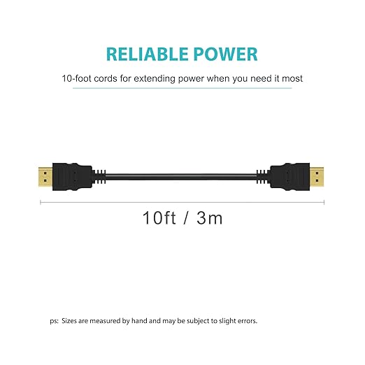 10Ft High Speed HDMI Cable 8K 10K 4K HDMI to HDMI Cord Fit for Samsung Smart TV, Sound bar, Sony PS5, PS4, Xbox One, LG, Fire TV, Monitor eARC/ARC Cable & More