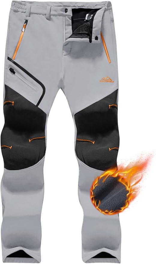 TACVASEN Men's Snow Ski Pants Fleece Lined Winter Pants for Men Water Resistant Thermal Snowboard Hiking Hunting Work