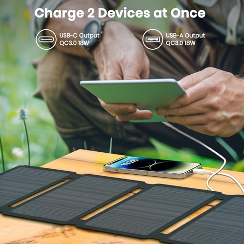 FlexSolar 30W Foldable Portable Solar Panel Charger QC3.0 USB-A USB-C - Image 5