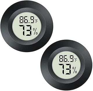 JEDEW 2 Pack Hygrometer Thermometer Digital Humidity Meter Indoor/Outdoor Humidity Monitor Reptile Thermo-Hygrometer for Greenhouse Humidors Terrarium Jars, Fahrenheit (℉) /Celsius(℃) (2) - Image 1