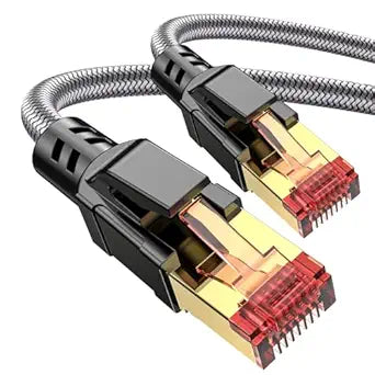 Cat 8 Ethernet Cable 50 ft, Braided Shielded RJ45 Network Cable