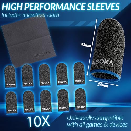 10 Pieces Gaming Finger Sleeves - Perfect Touchscreen Glide