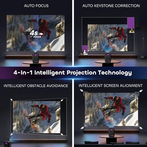 Google TV Projector with WiFi Bluetooth, 1080P Full Ultra HD 4K Supported, Smart Projection for Home Theater Movie, Outdoor Portable Mini HDMI NothingProjector NP One