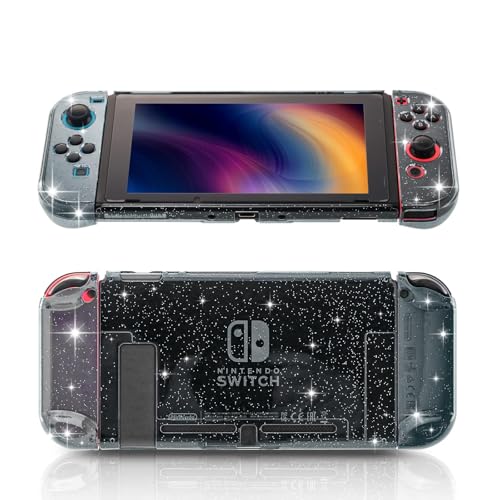 Nintendo Switch Glitter Hard Case, Dockable Cover, Screen Protector & Grips