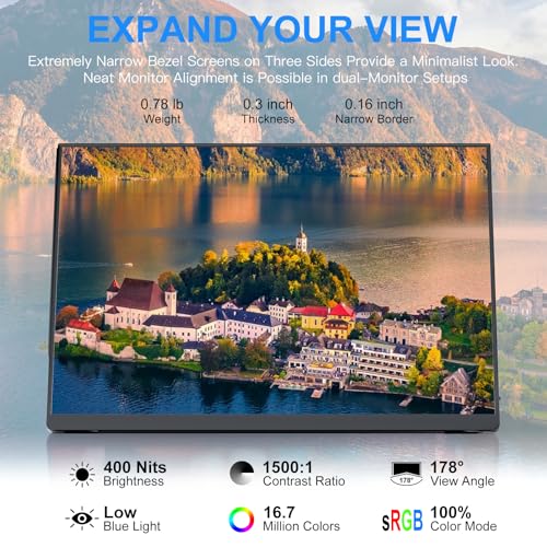 10.5" Portable Monitor 60HZ 1920x1200 FHD IPS with USB-C Mini HDMI