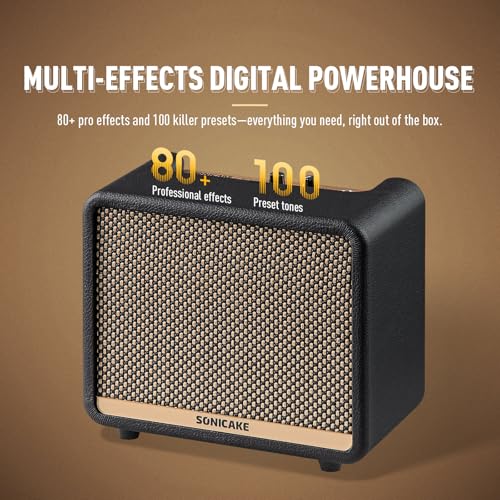 SONICAKE 10W BT Portable Guitar Amplifier with 8 Effect Modules, AMPCUBE