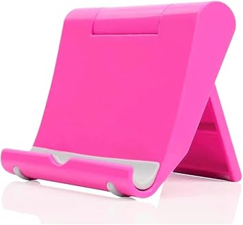 Cell Phone Stand, Desktop Holder for Smartphones, Phones & Tablets (Pink)